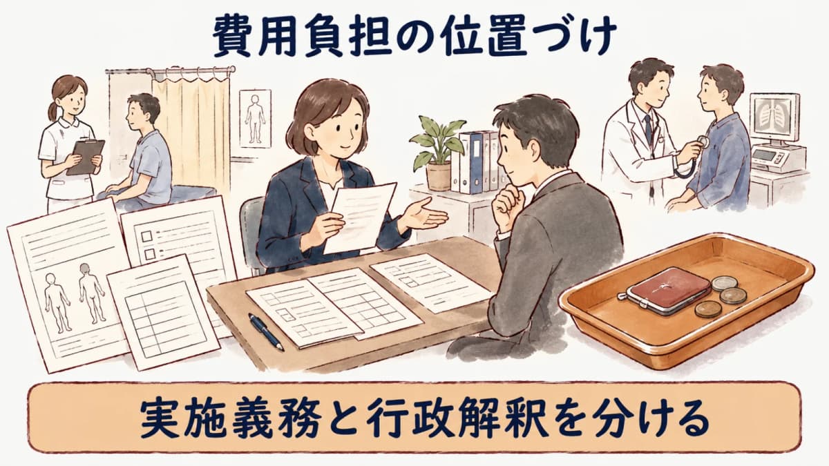 会社負担と労使協議の範囲を分ける費用整理図
