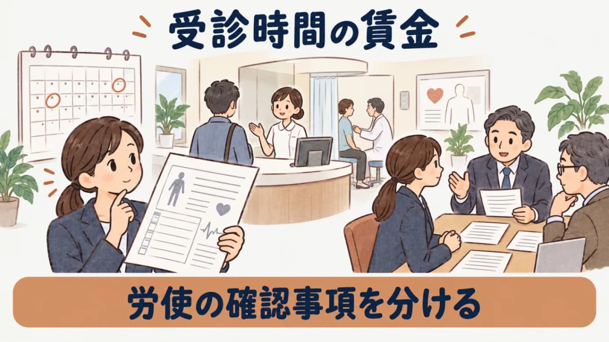 健診受診時間の賃金の考え方を分ける図解