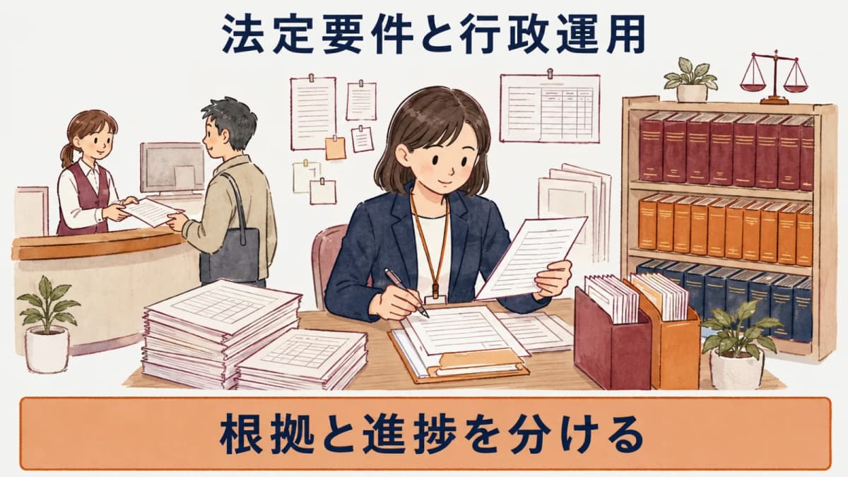 法定要件と行政運用を分けて確認する図解