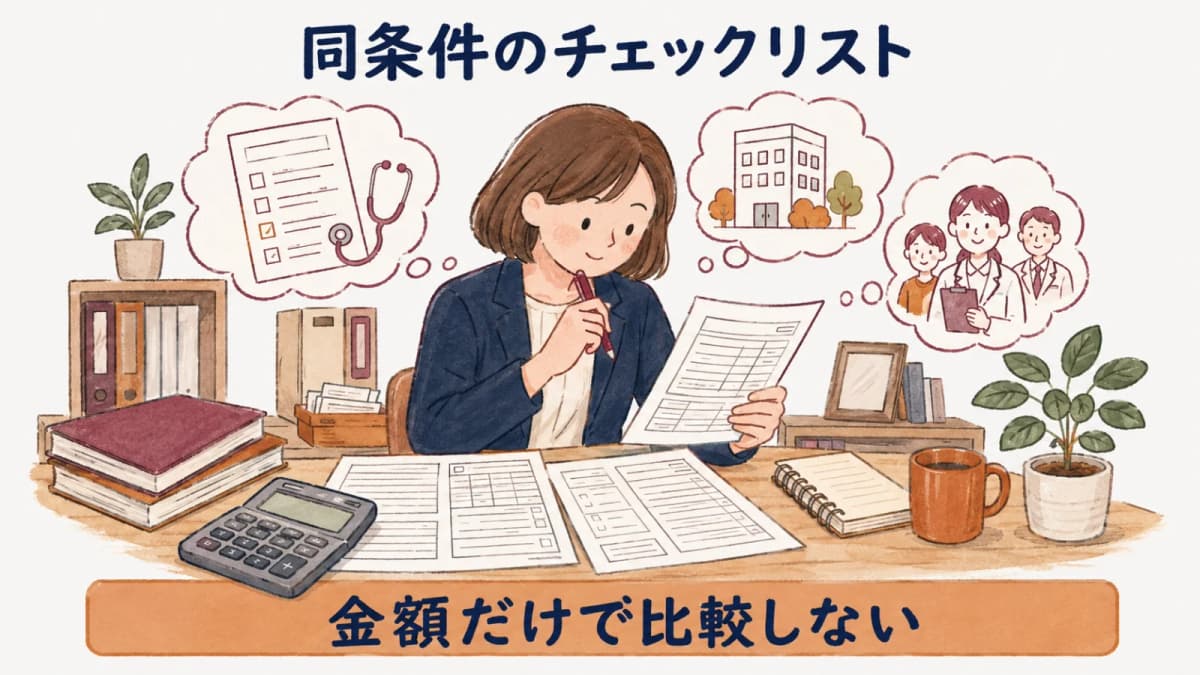同条件で見積を読むための確認チェックリスト図