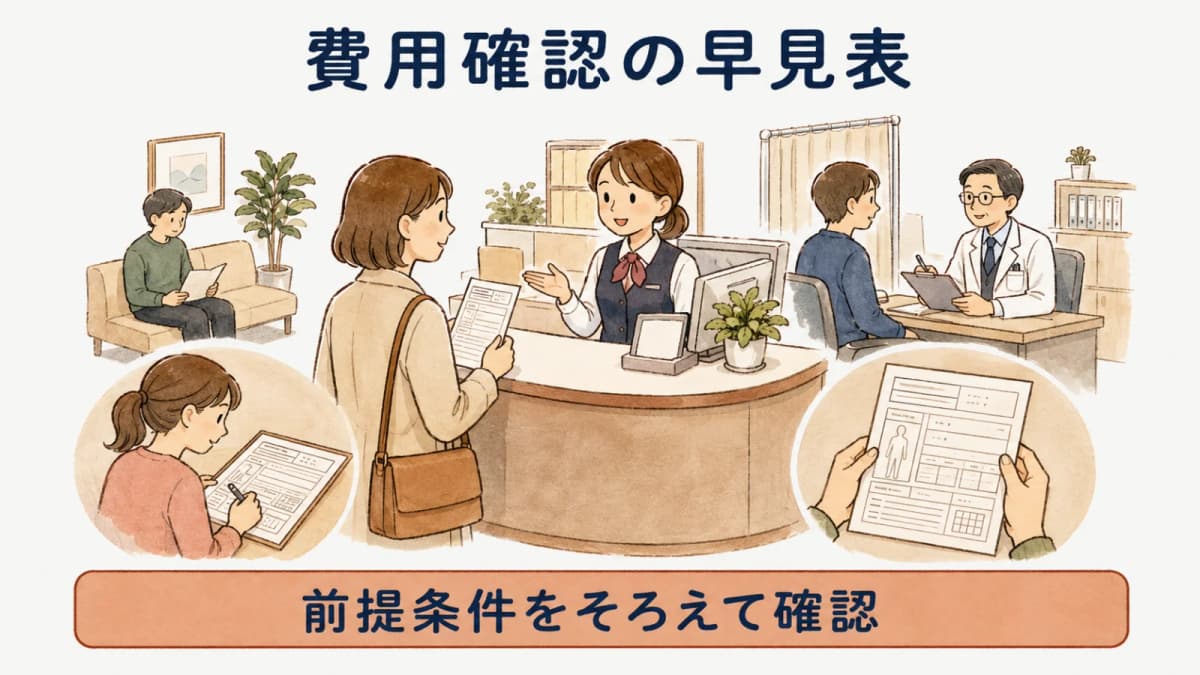 企業健康診断の費用確認をまとめた早見表