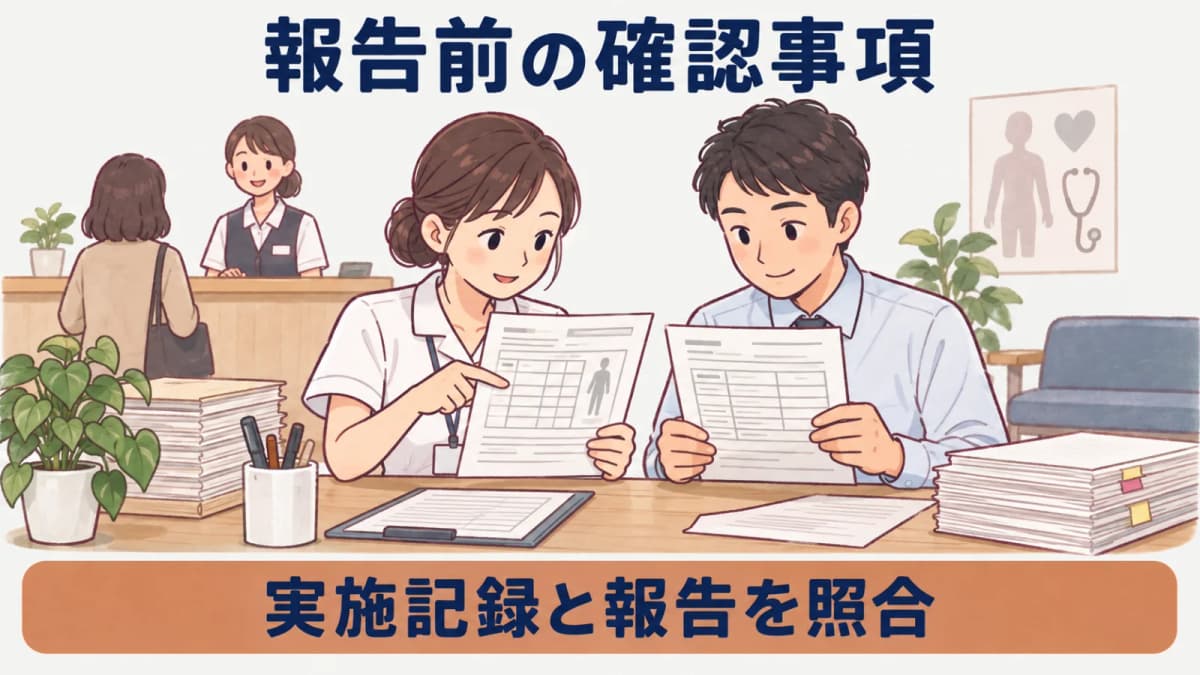 事業場規模と報告前の確認事項を分けた図解
