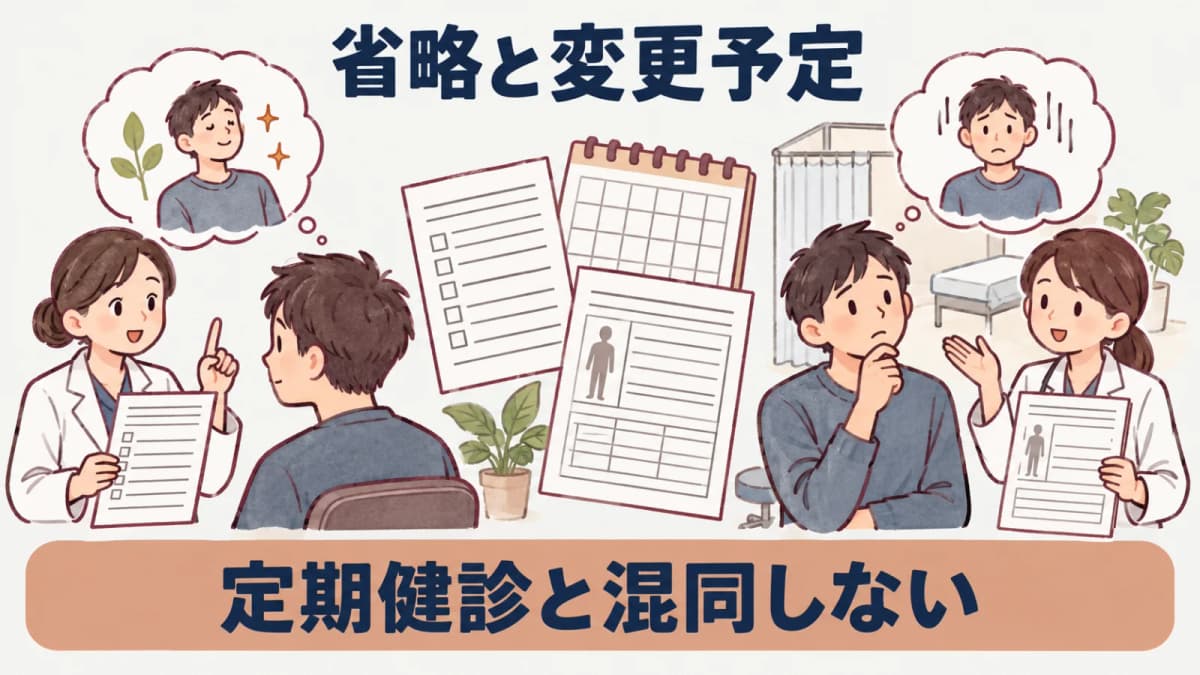 定期健診の省略基準と雇入時健診を分ける図解