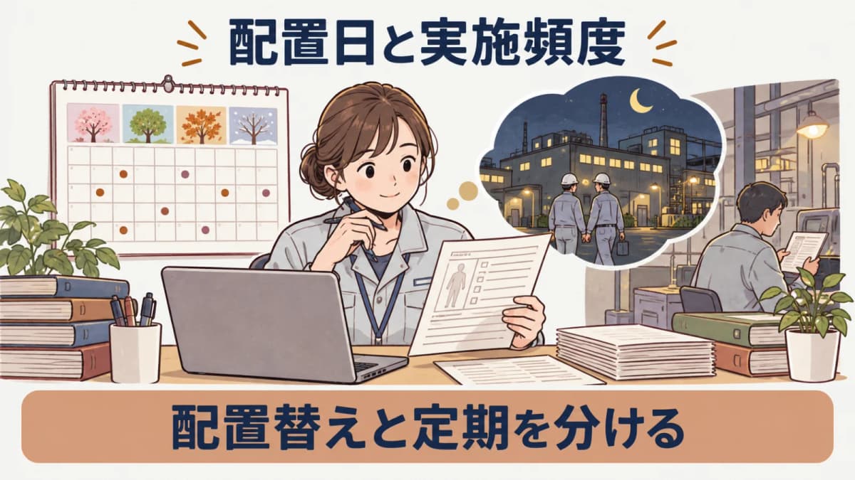 配置日と6月以内ごとの実施を分けた確認図